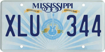 MS license plate XLU344