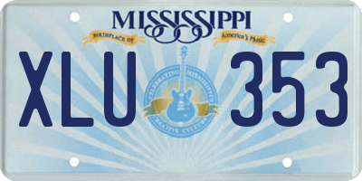 MS license plate XLU353