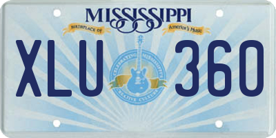 MS license plate XLU360