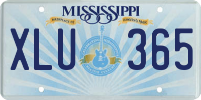 MS license plate XLU365