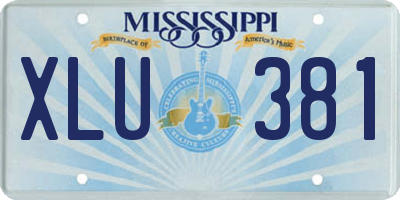MS license plate XLU381
