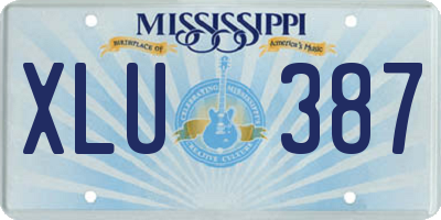 MS license plate XLU387