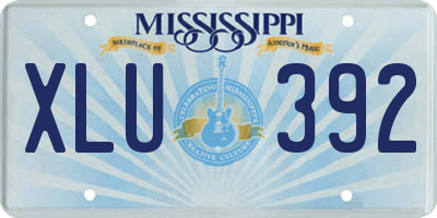 MS license plate XLU392