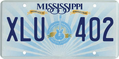 MS license plate XLU402
