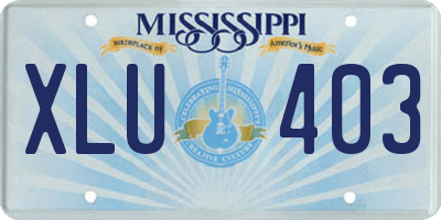 MS license plate XLU403