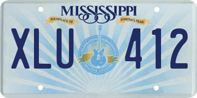 MS license plate XLU412
