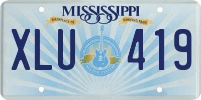MS license plate XLU419