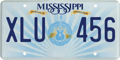 MS license plate XLU456
