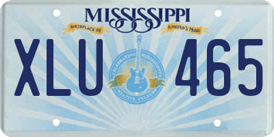 MS license plate XLU465