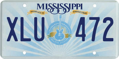 MS license plate XLU472