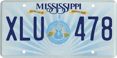 MS license plate XLU478