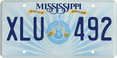MS license plate XLU492