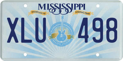 MS license plate XLU498
