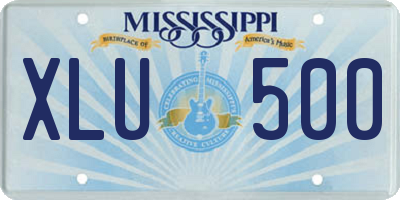 MS license plate XLU500
