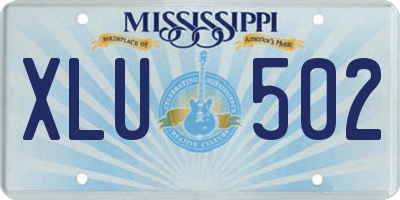 MS license plate XLU502