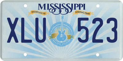 MS license plate XLU523