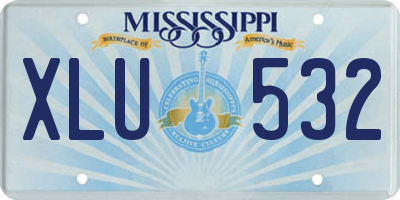 MS license plate XLU532