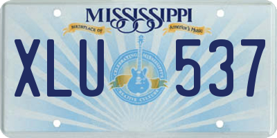 MS license plate XLU537