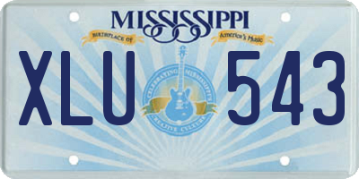 MS license plate XLU543