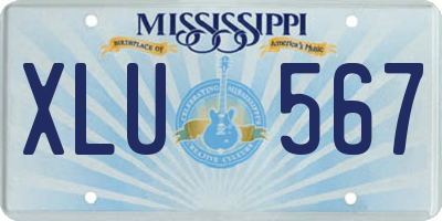 MS license plate XLU567