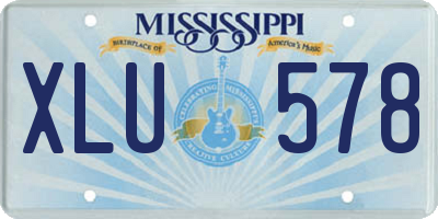 MS license plate XLU578