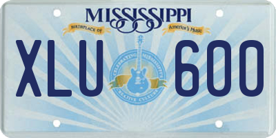 MS license plate XLU600