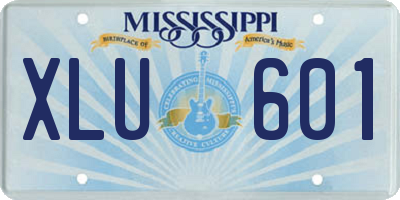 MS license plate XLU601