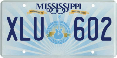 MS license plate XLU602