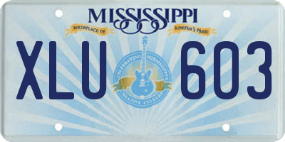 MS license plate XLU603