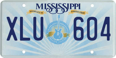 MS license plate XLU604