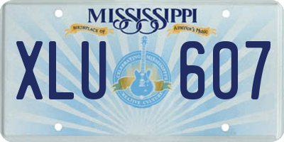 MS license plate XLU607