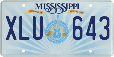 MS license plate XLU643