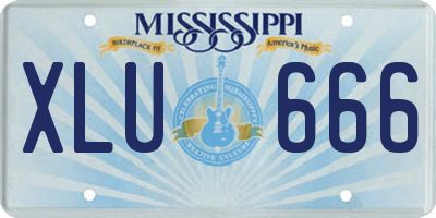 MS license plate XLU666