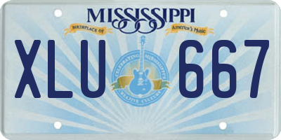 MS license plate XLU667