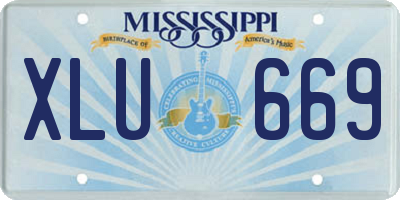 MS license plate XLU669