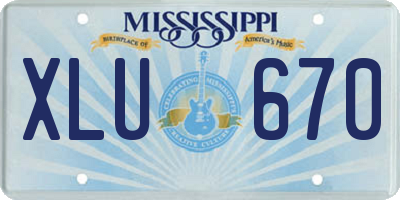 MS license plate XLU670