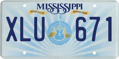 MS license plate XLU671
