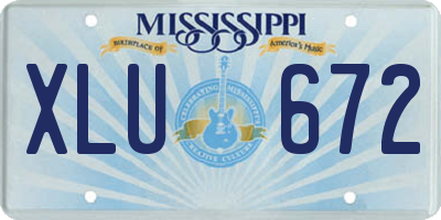 MS license plate XLU672