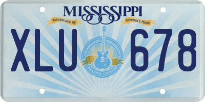 MS license plate XLU678