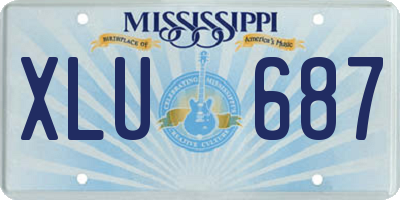 MS license plate XLU687