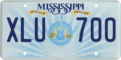 MS license plate XLU700
