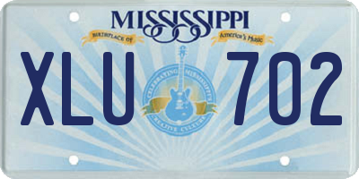 MS license plate XLU702