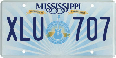 MS license plate XLU707