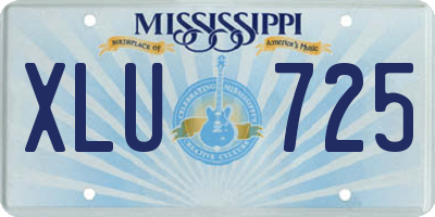 MS license plate XLU725