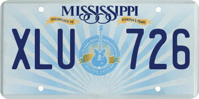 MS license plate XLU726