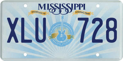 MS license plate XLU728