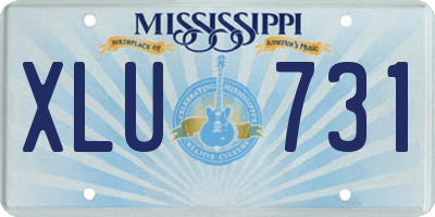MS license plate XLU731