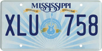MS license plate XLU758