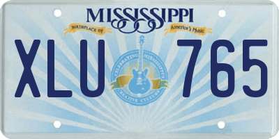 MS license plate XLU765