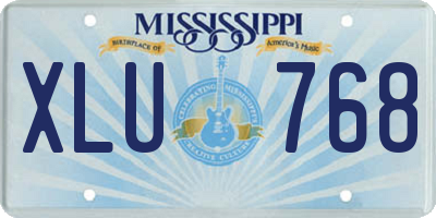 MS license plate XLU768